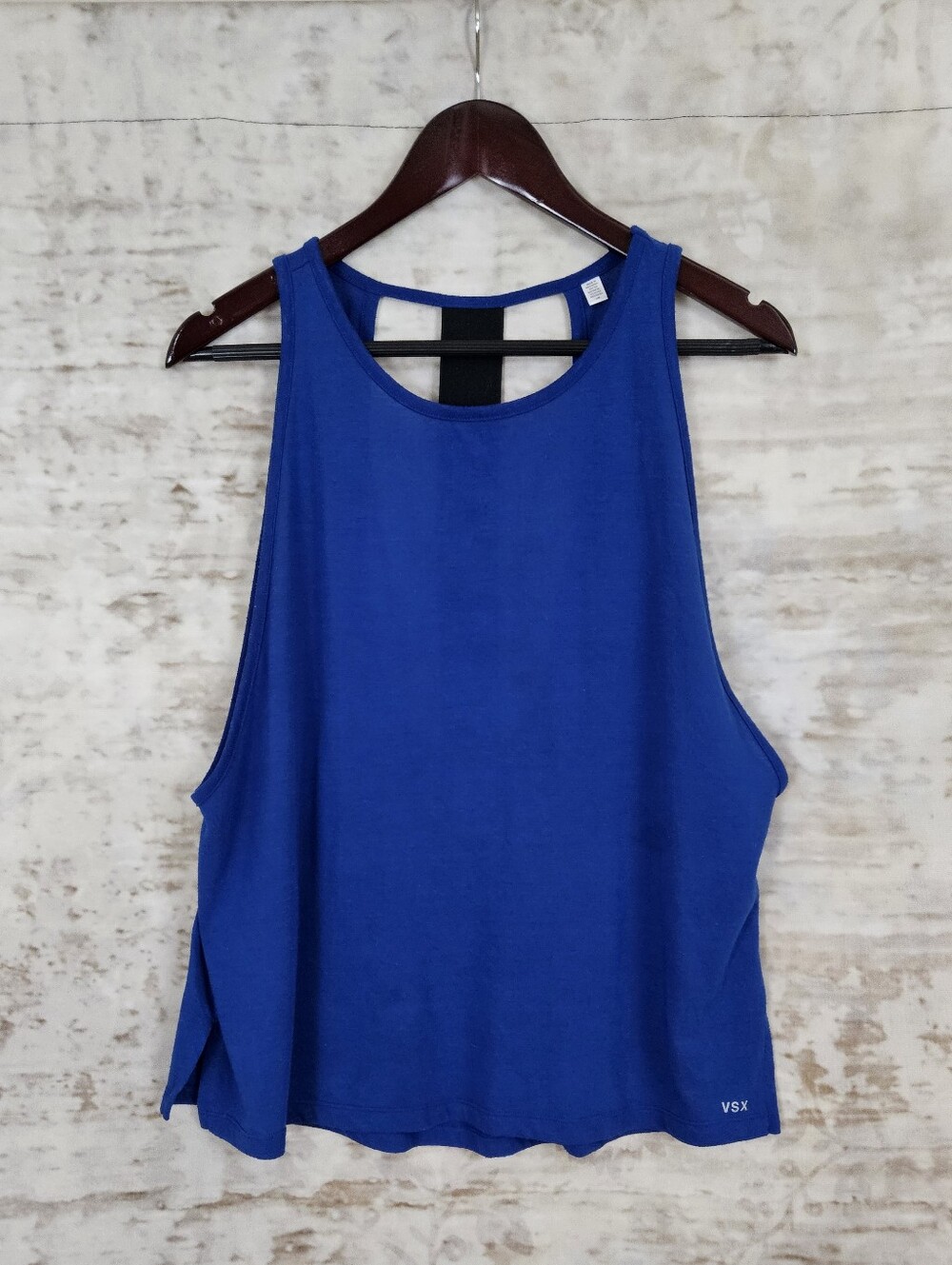Victoria’s Secret VSX Womens L Athletic Muscle Tank Top Racerback Blue